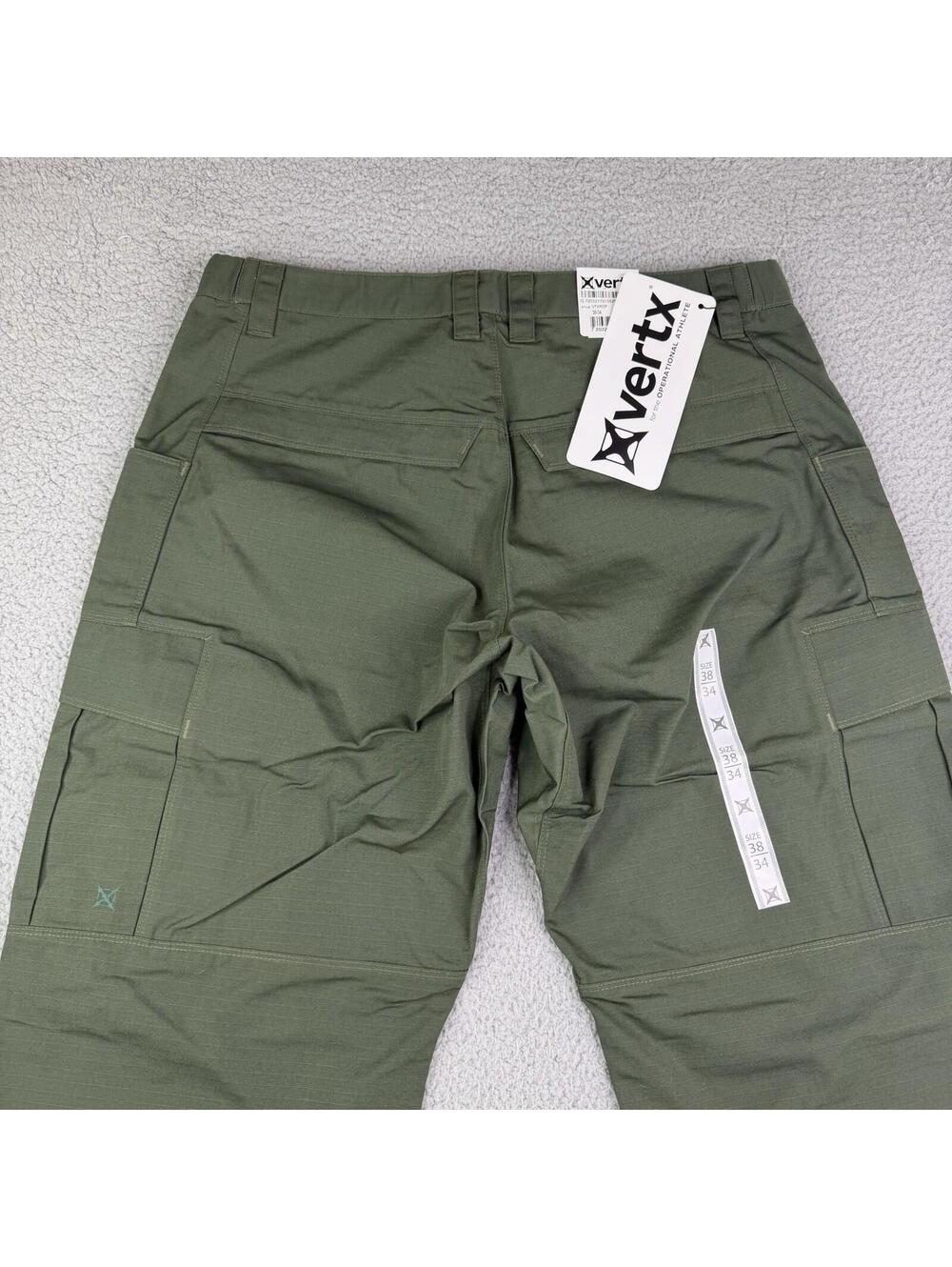 NWT Vertx Cargo Tactical Green Pants Men's 38x34 Style VTXRDP Ripstop Military